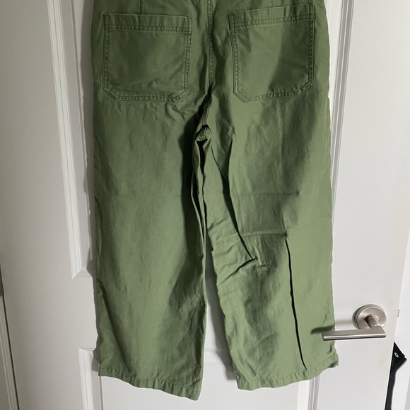 JCREW Green Wide-Leg Button Up High-Waist Pants - Picture 3 of 4